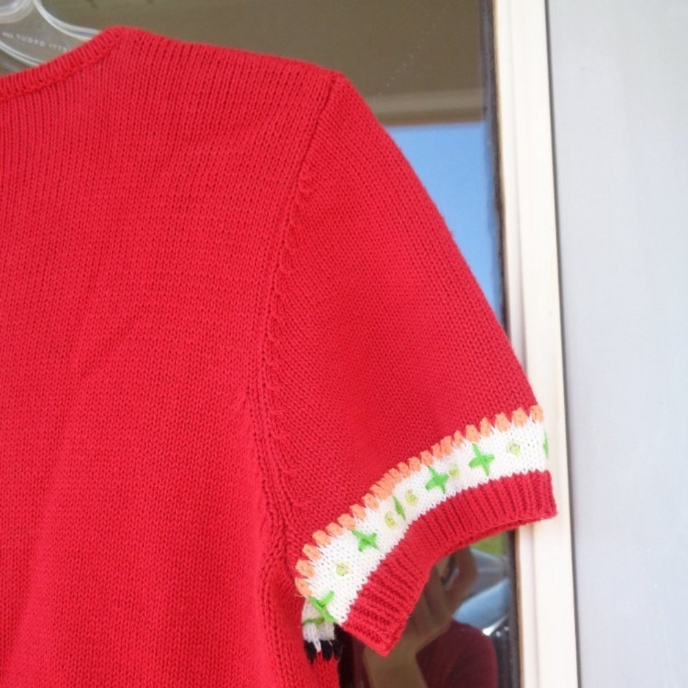 VINTAGE embroidered & sequin detail 90s sweater - Picture 9 of 10